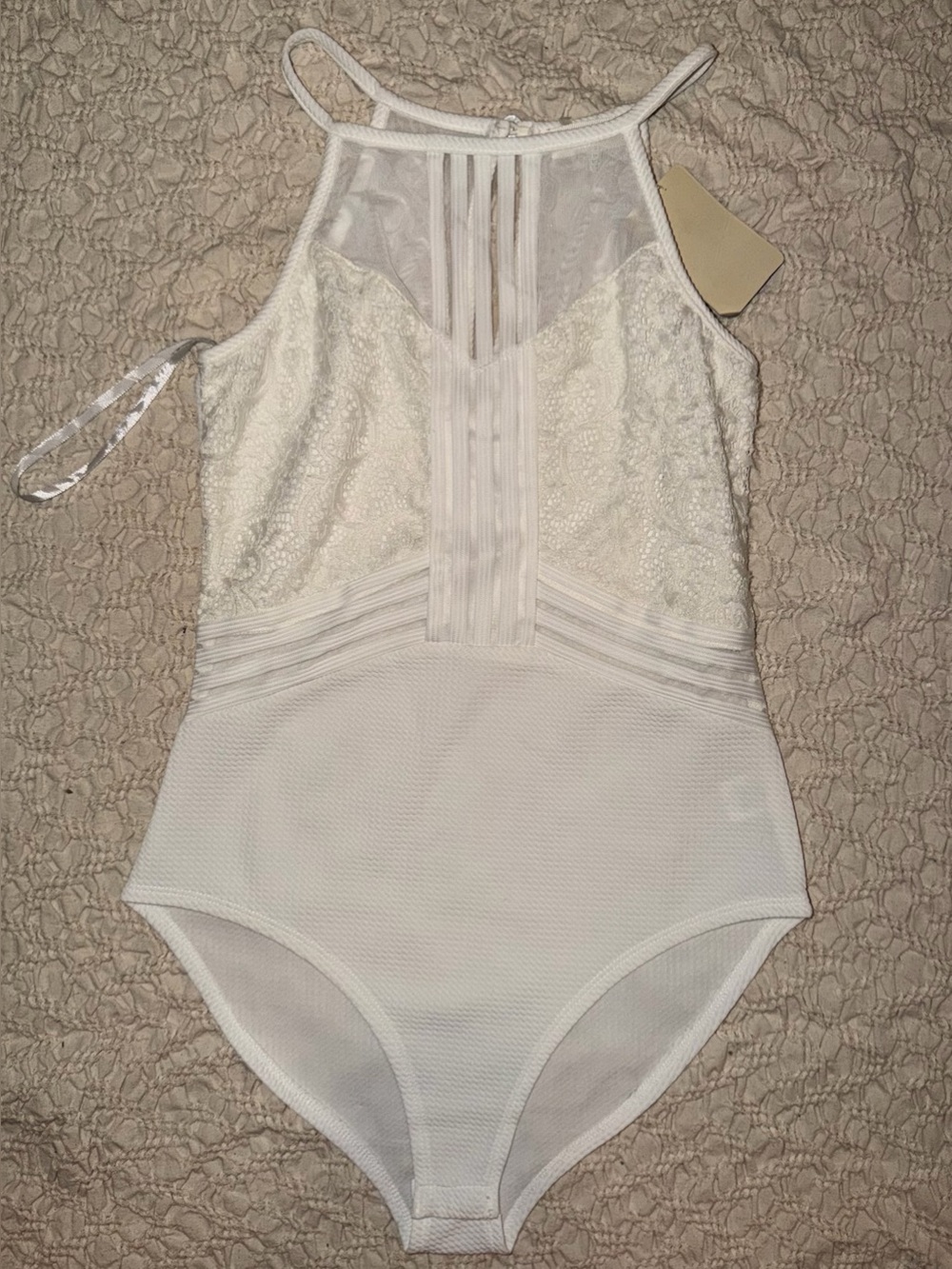 Elegant White Lace Bodysuit